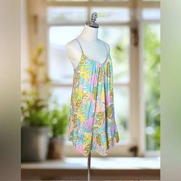 Billabong Women’s Sunny Daze Mini Dress Pink/Peach Floral Dress Size M - Picture 3 of 12